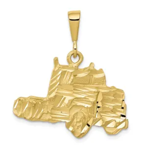 10k Solid Diamond-cut Semi Truck Charm