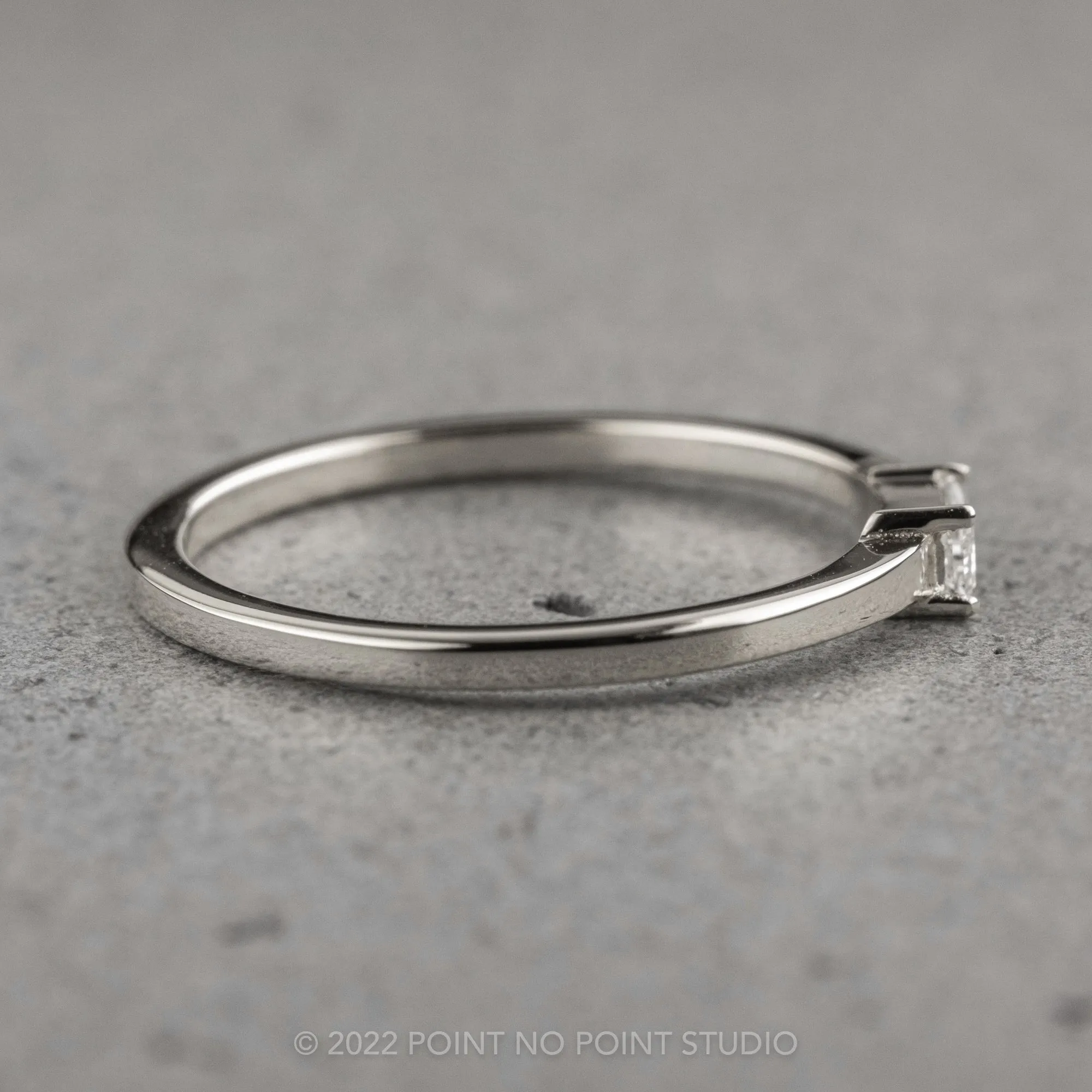 .13 Carat White Tapered Baguette Diamond Ring, 14K White Gold