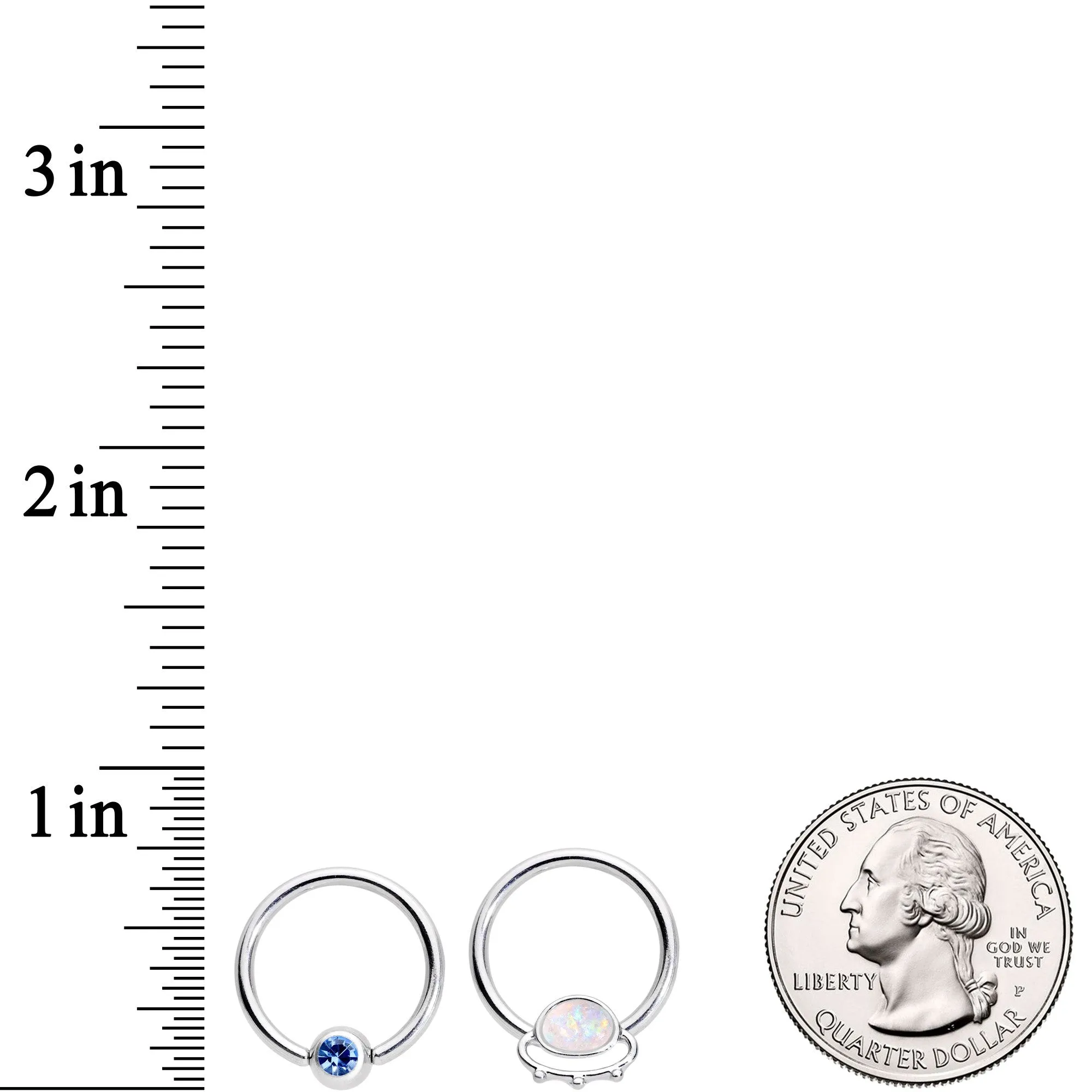 14 Gauge 13mm Blue Gem Faux Druzy UFO BCR Captive Nipple Ring Set Of 4
