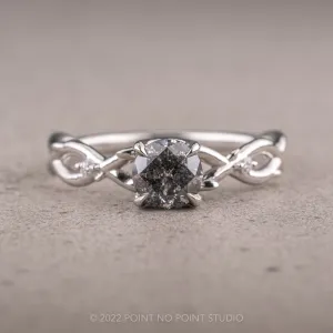 1.45 Carat Salt and Pepper Diamond Engagement Ring, Wisteria Thorns Setting, Platinum