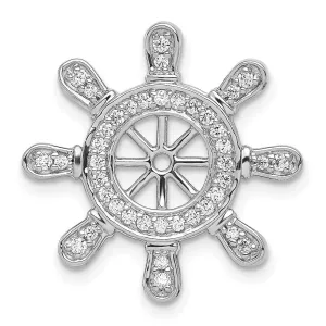14k White Gold 1/4ct. Diamond Ship Wheel Pendant