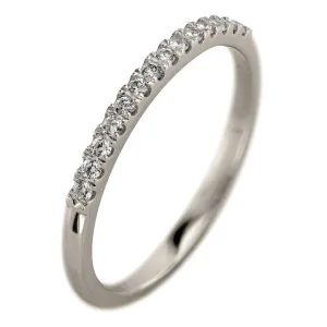 14k White Gold, White Diamond, Half Eternity Wedding Band, 14k White Gold
