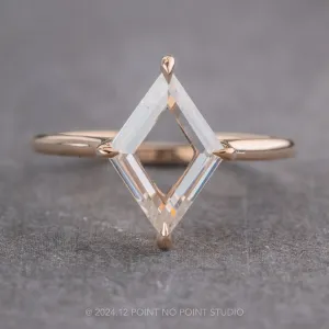1.50 Carat Lozenge Moissanite Engagement Ring, Lark Setting, 14k Rose Gold