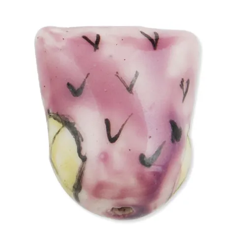 18*22MM Handmade Porcelain Beads, Owl,Purple,Hole size:4 MM 50pcs/lot