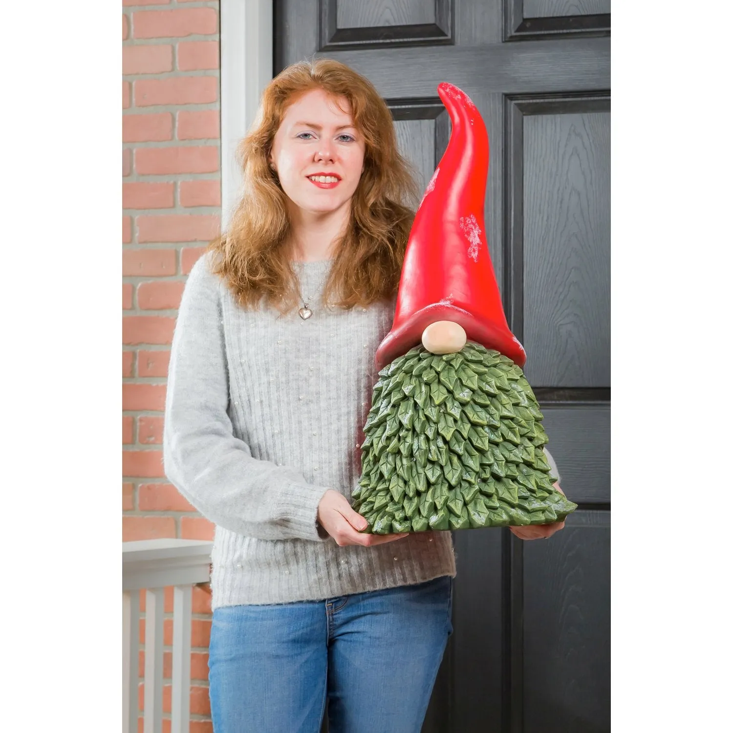 26"H LED Battery Operated Gnome with Wintergreen Beard, 13.58"x10.43"x25.98"inches