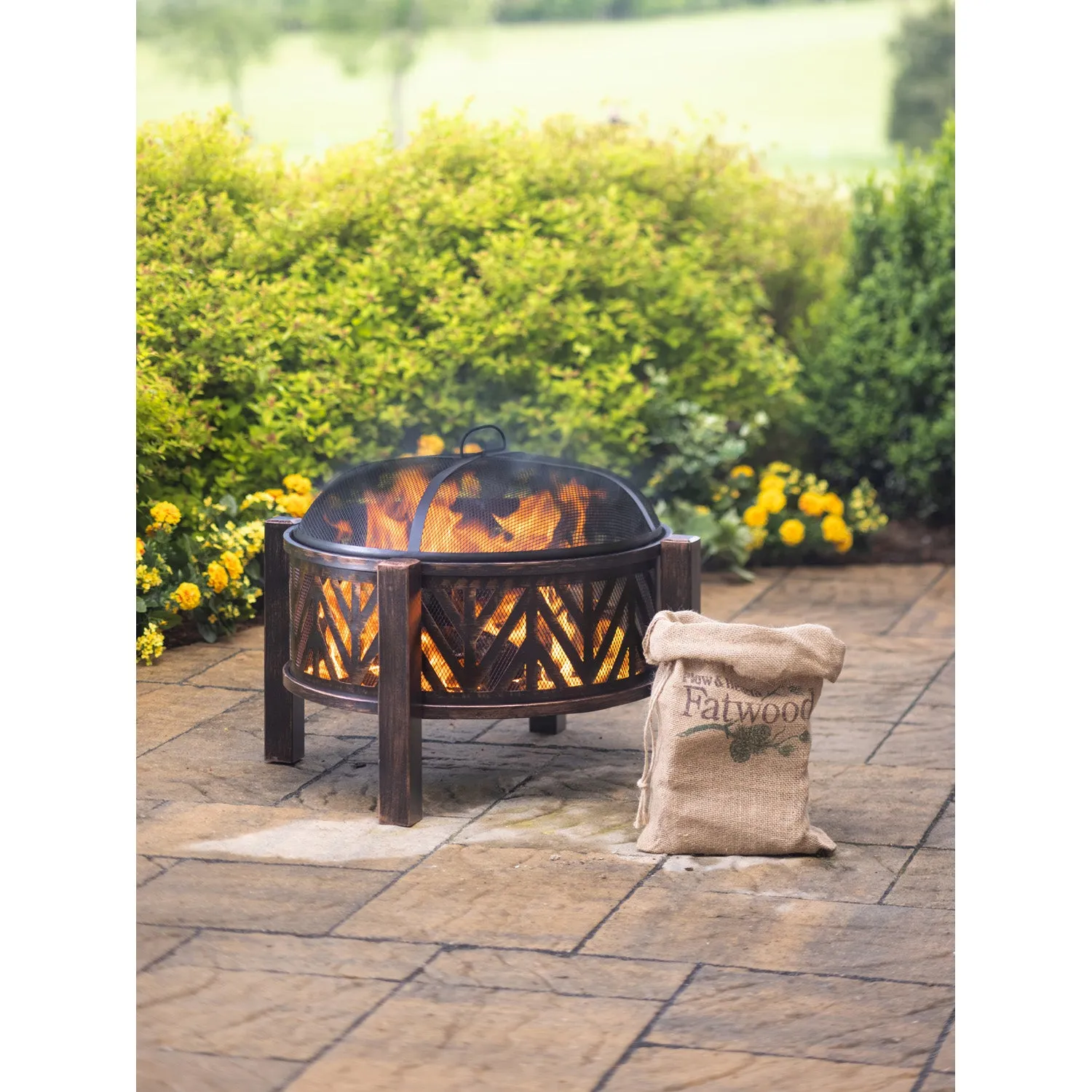 28" Mason Round Steel Firepit, 28"x28"x22.75"inches