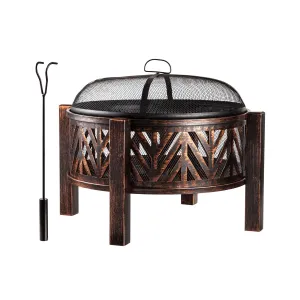 28" Mason Round Steel Firepit, 28"x28"x22.75"inches
