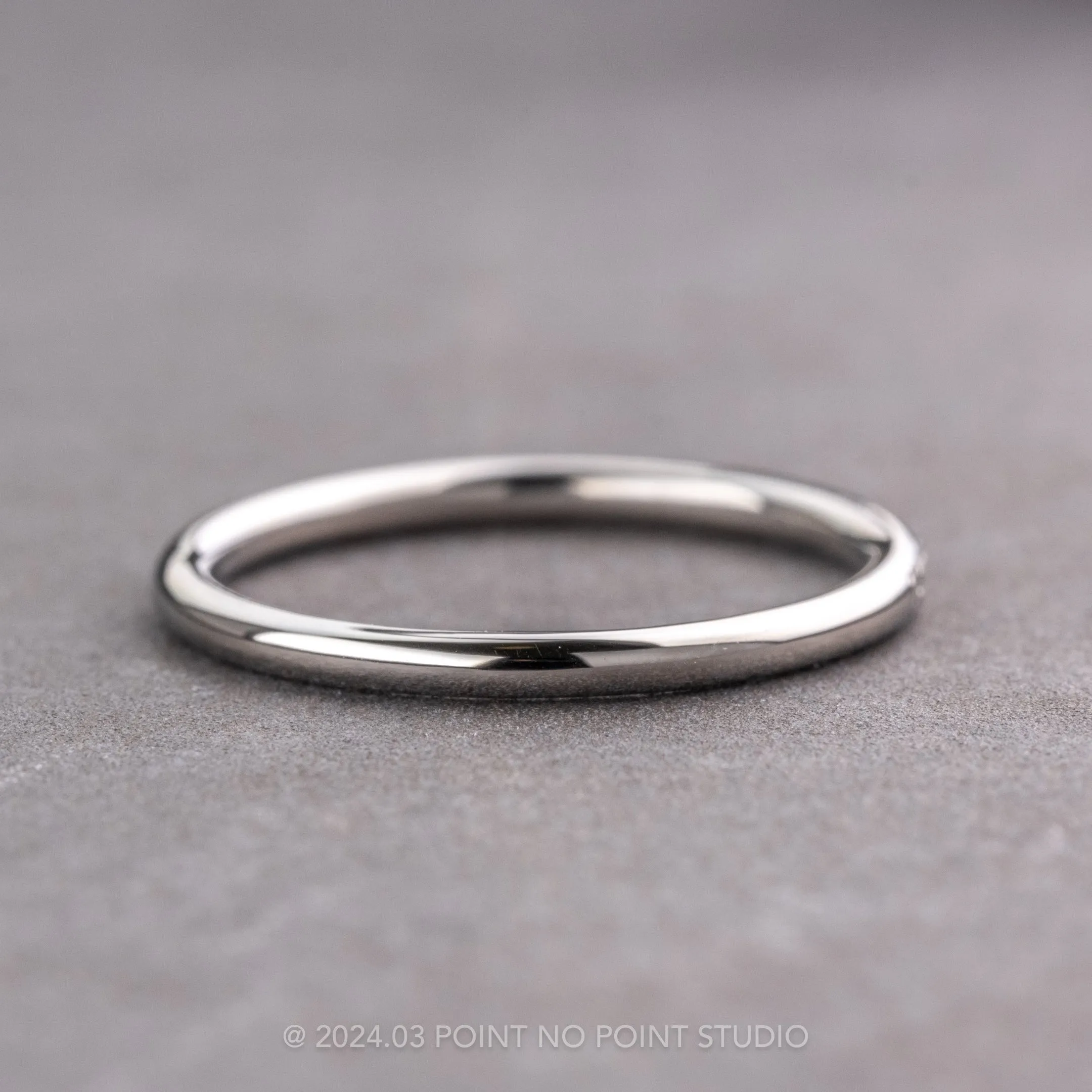 3 Diamond Round Wedding Band, Platinum