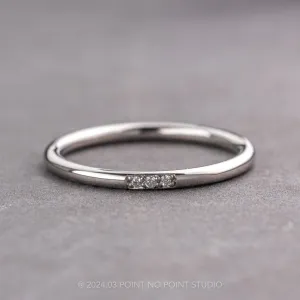 3 Diamond Round Wedding Band, Platinum