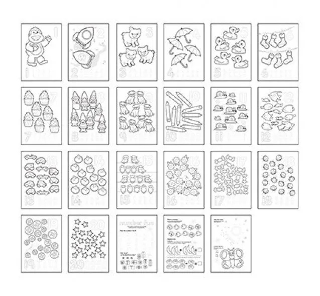 [3-Pack] Orchard Toys 1-20 Colouring Book