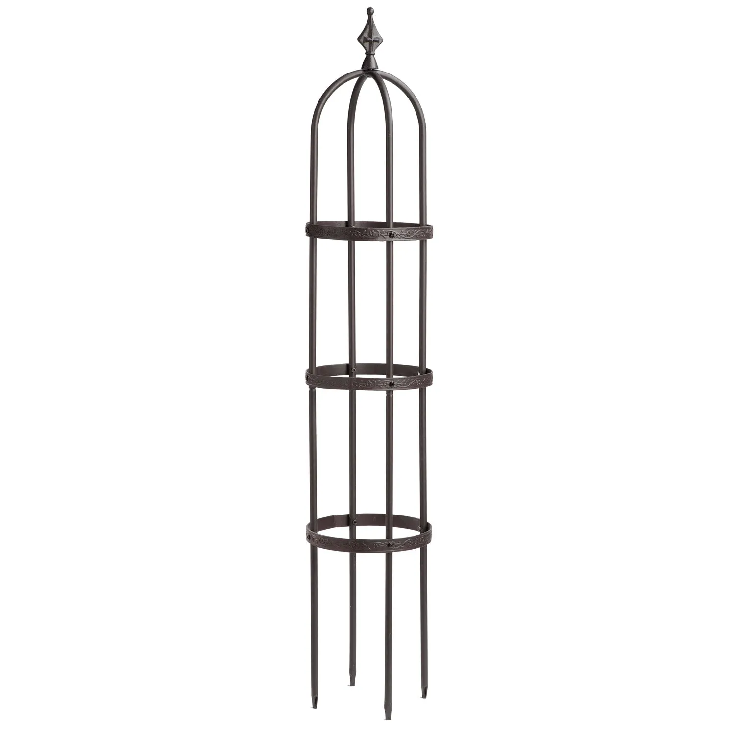 5' Powder-Coated Steel Garden Obelisk Bronze,47m3014
