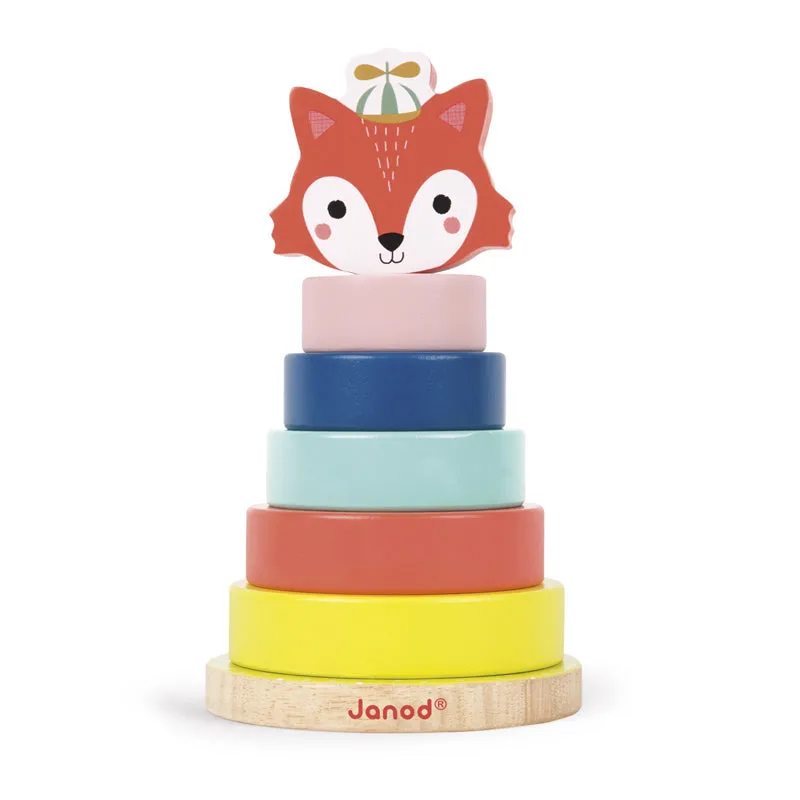 7 Piece Luxury Eco-Friendly Wooden Stacking Toy | My Friend Fox | Toys 1 year old | 12m 