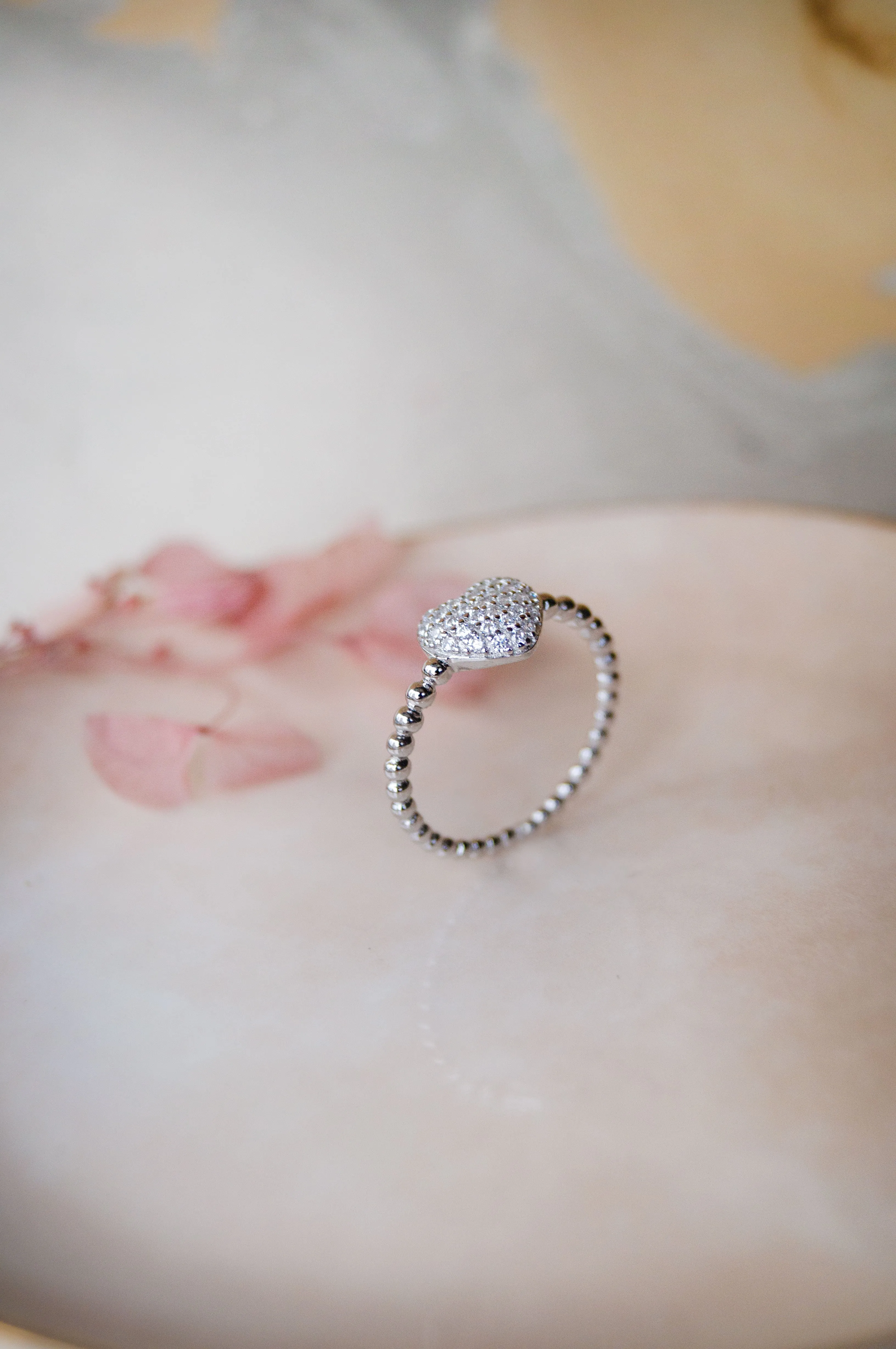 Adorable Cluster Heart Rose Gold Plated Sterling Silver Ring