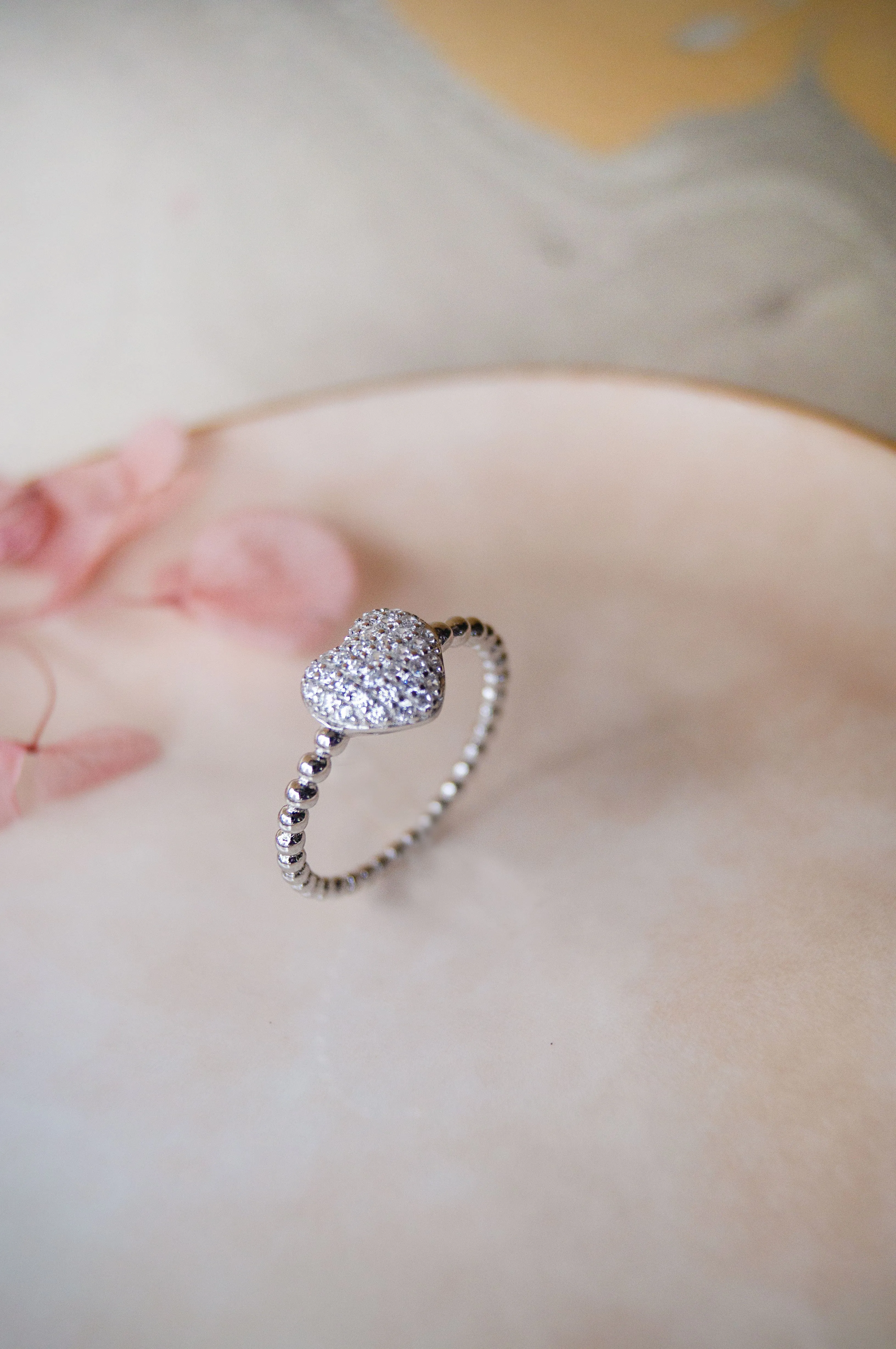 Adorable Cluster Heart Rose Gold Plated Sterling Silver Ring