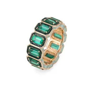 Alison Lou Ring Sz 5.5 Lab Created Emerald Rectangular Eternity Band Estate