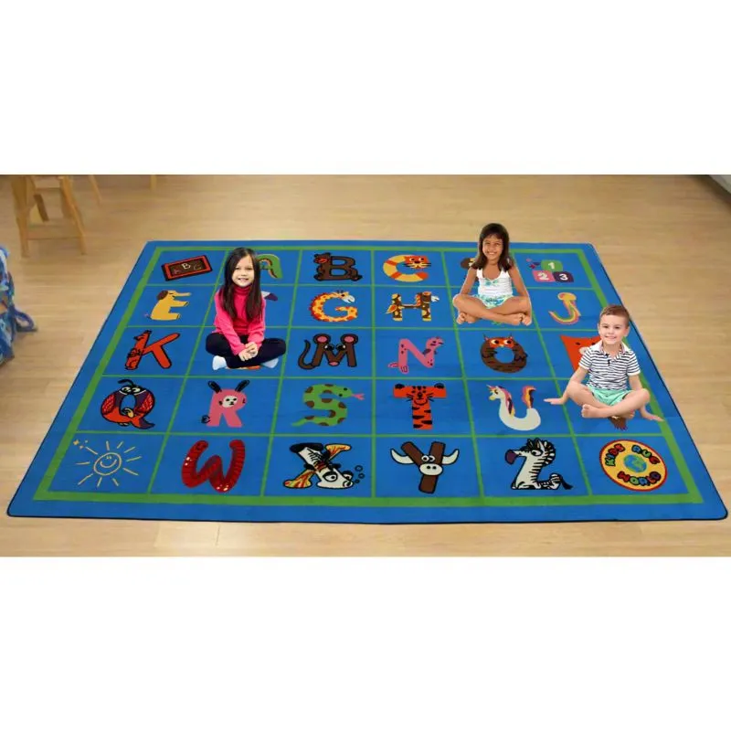 Animal Alphabet Phonics Classroom Seating Rug