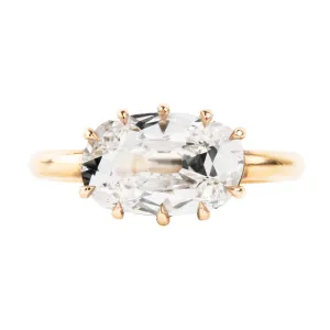 Bell & Bird Three Carat Elongated Old Mine Cut Ring
