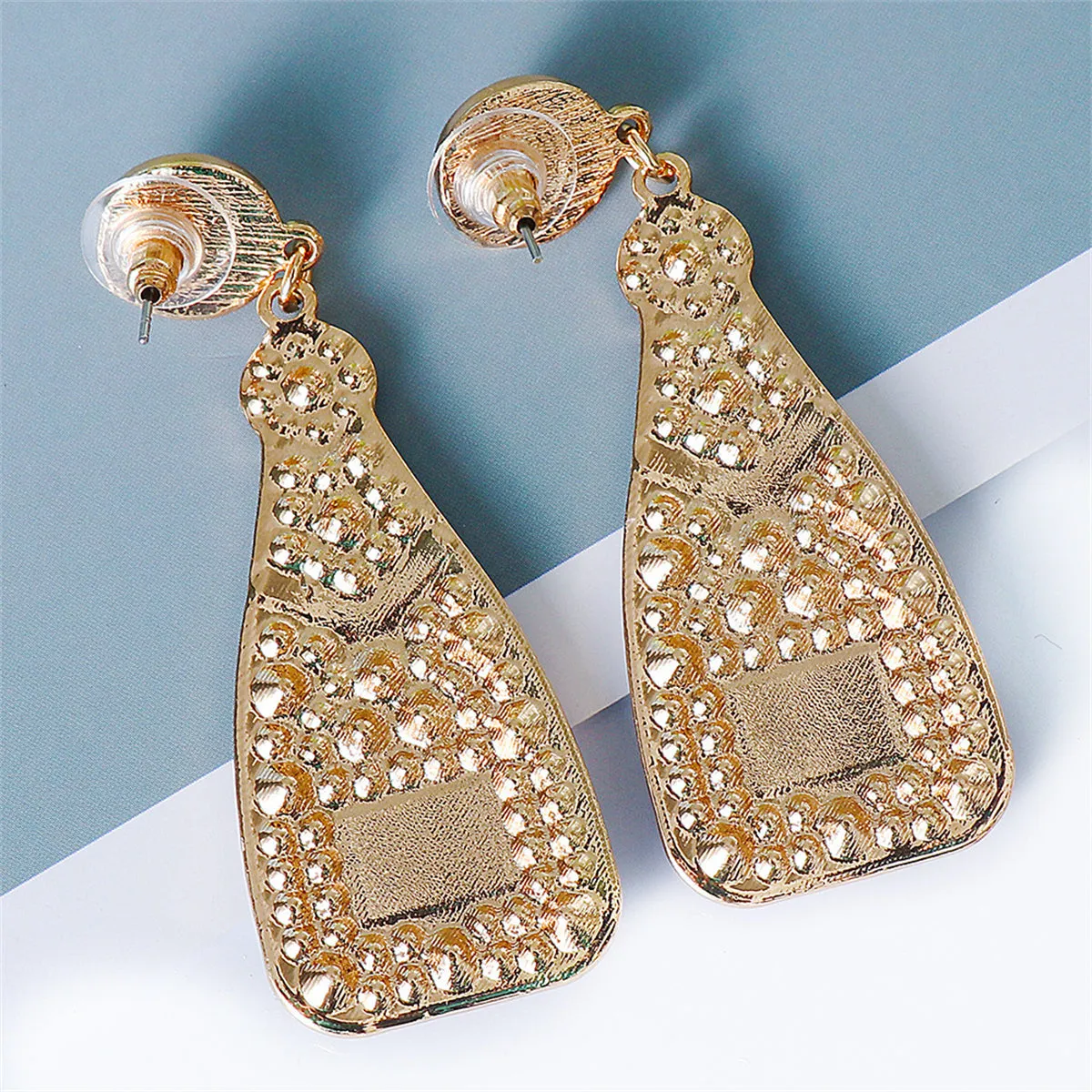Blue Cubic Zirconia & Pearl 18K Gold-Plated Sparkling Champagne Drop Earrings