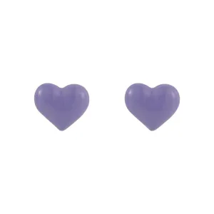 Blue Enamel Heart Stud Earrings