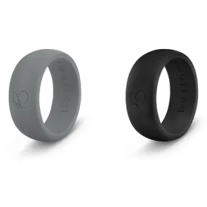 botthms Double Set  - Black/Charcoal Silicon Ring