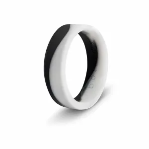 botthms White & Black Ladies Flow Silicone Ring