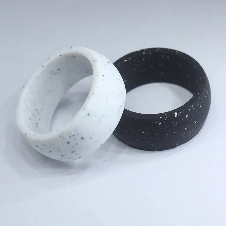 botthms White Speckled Active Silicone Ring