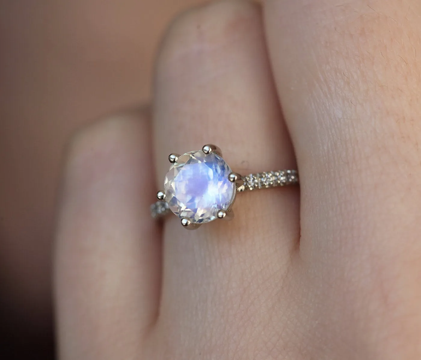 Calvin Rainbow Moonstone Diamond Ring