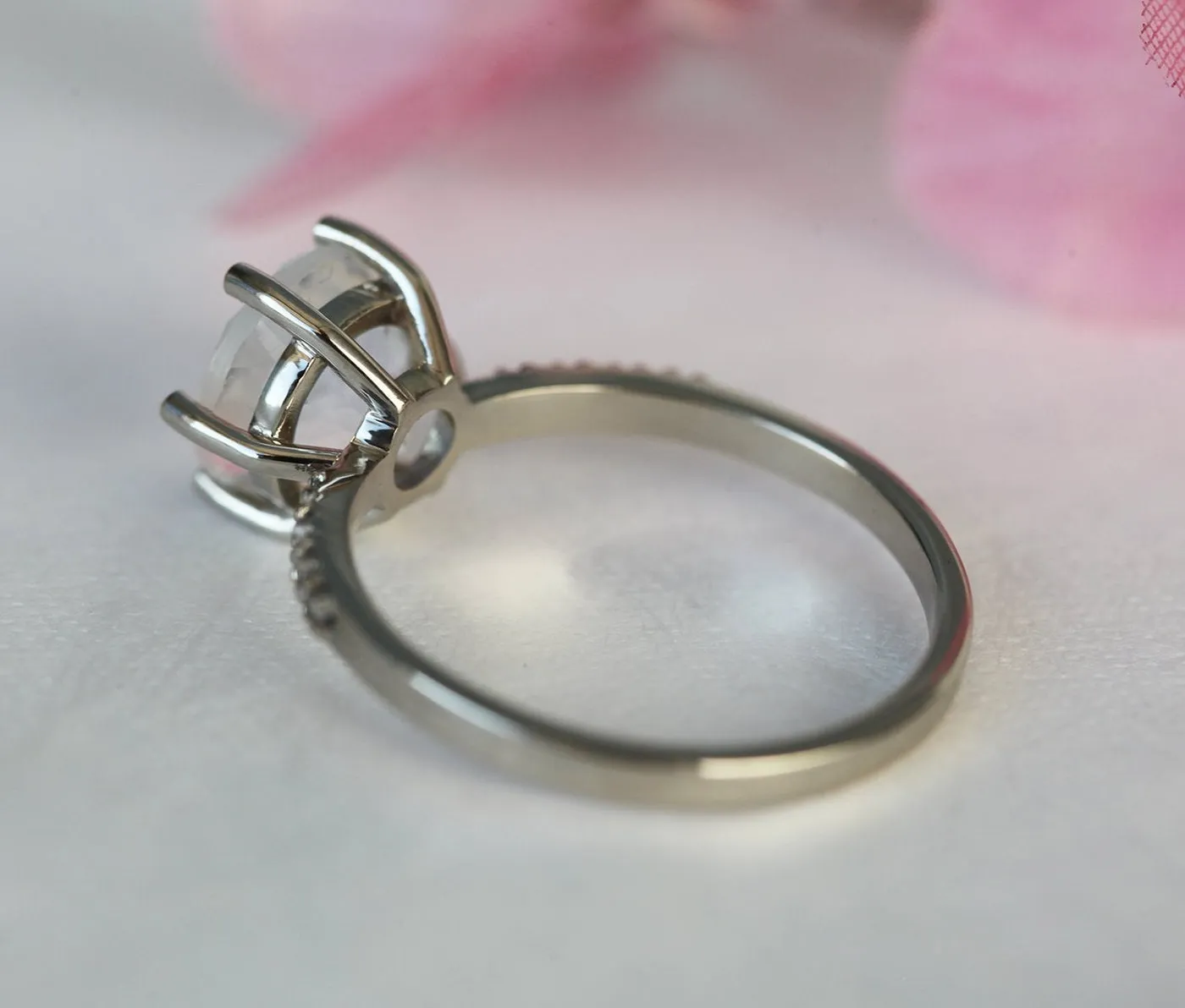 Calvin Rainbow Moonstone Diamond Ring