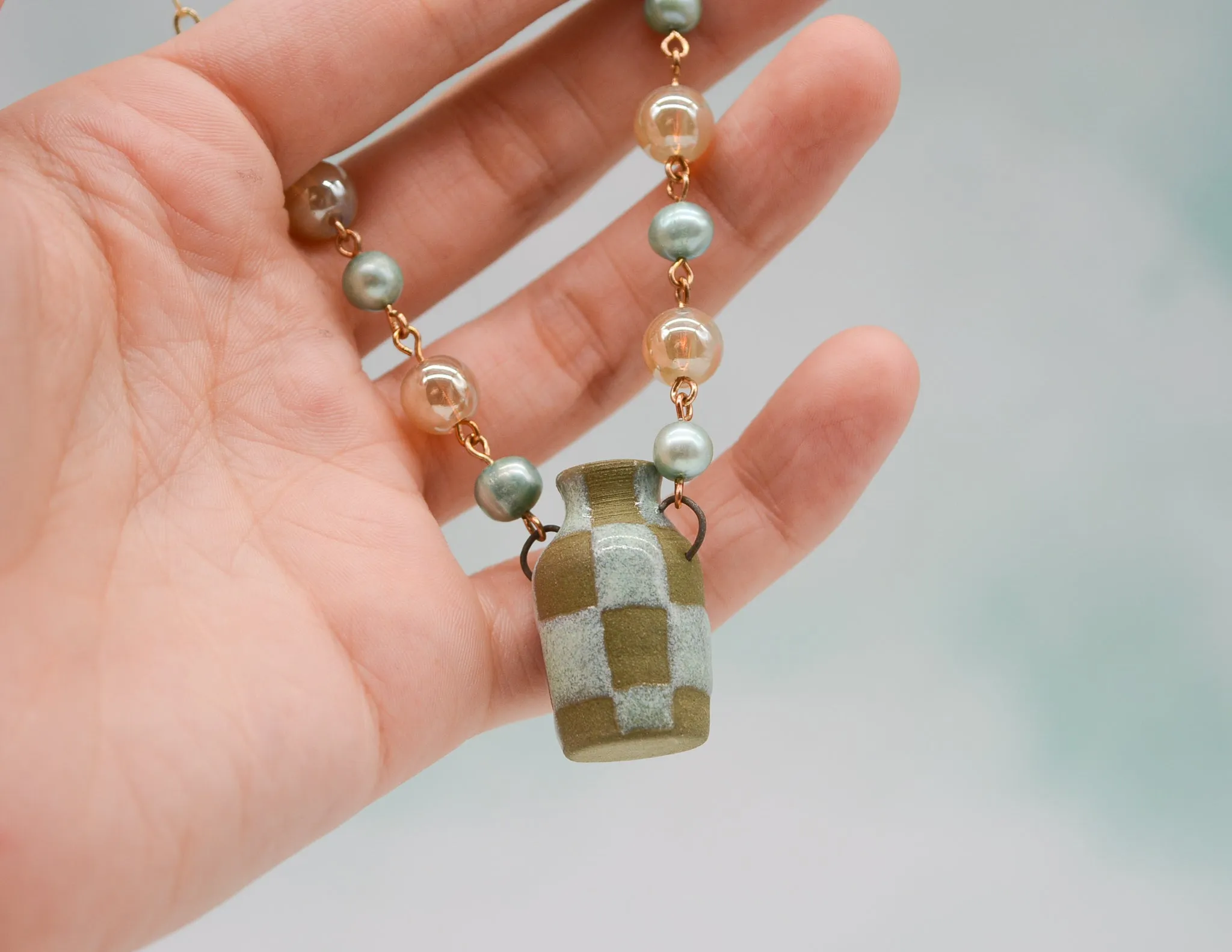 Checkered Pot Necklace #2