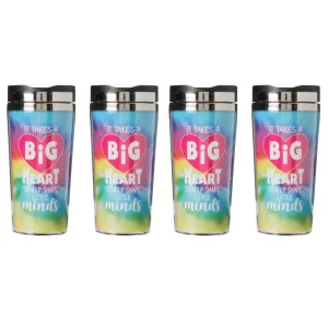 Cheep N Cheerful Teacher Appreciation Coffee Tumbler 4- Pack, Valentine Teacher Gifts, Teacher Tumblers