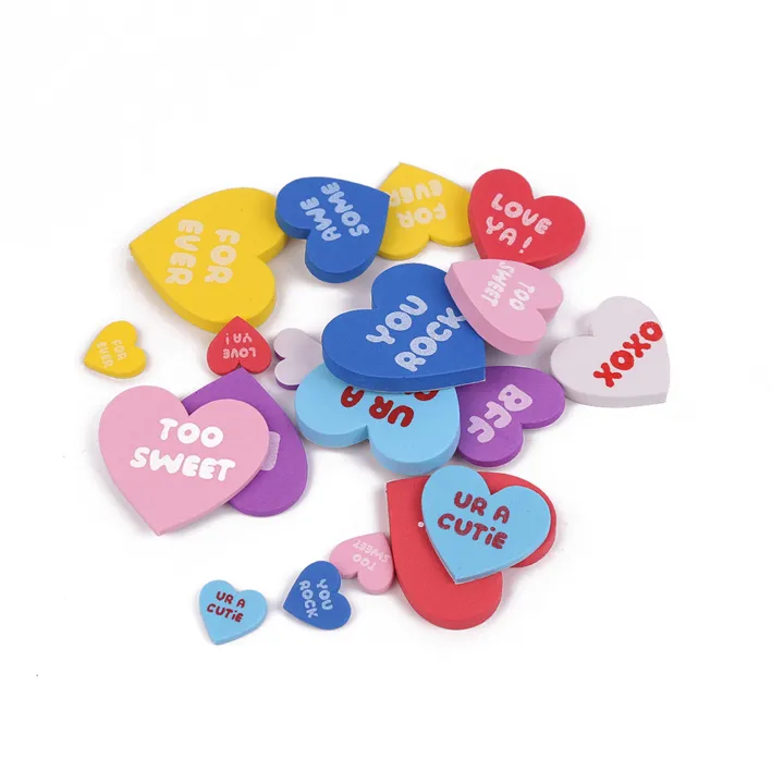 Cheep N Cheerful Valentines Day Craft Set, 30 Foam Hearts, 80 Foam Heart Stickers, Valentine's Day Party Décor, 110 Pcs