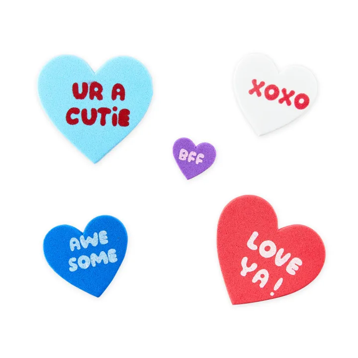 Cheep N Cheerful Valentines Day Craft Set, 30 Foam Hearts, 80 Foam Heart Stickers, Valentine's Day Party Décor, 110 Pcs