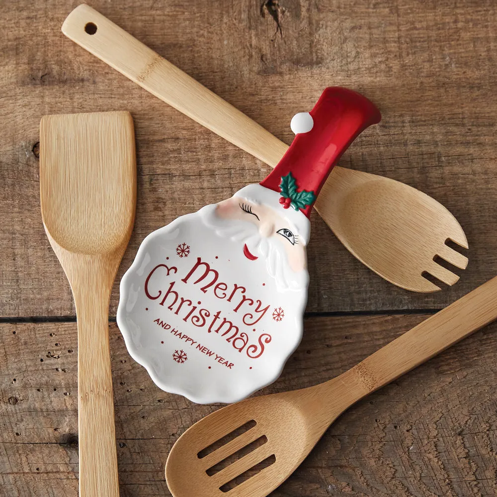 Cheerful Winking Santa Spoon Rest