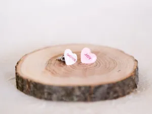 Choose Joy Conversation Heart Earrings