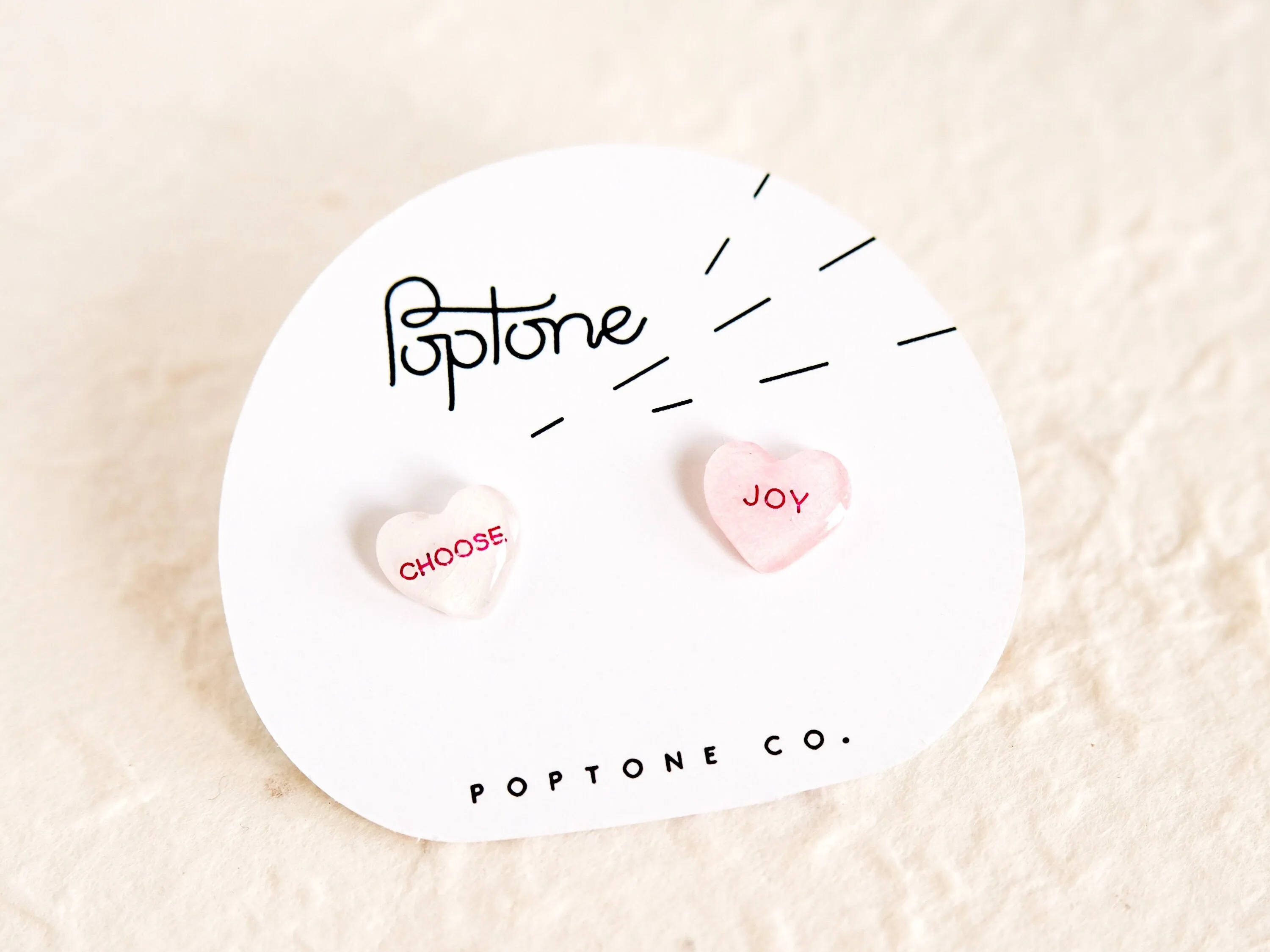 Choose Joy Conversation Heart Earrings