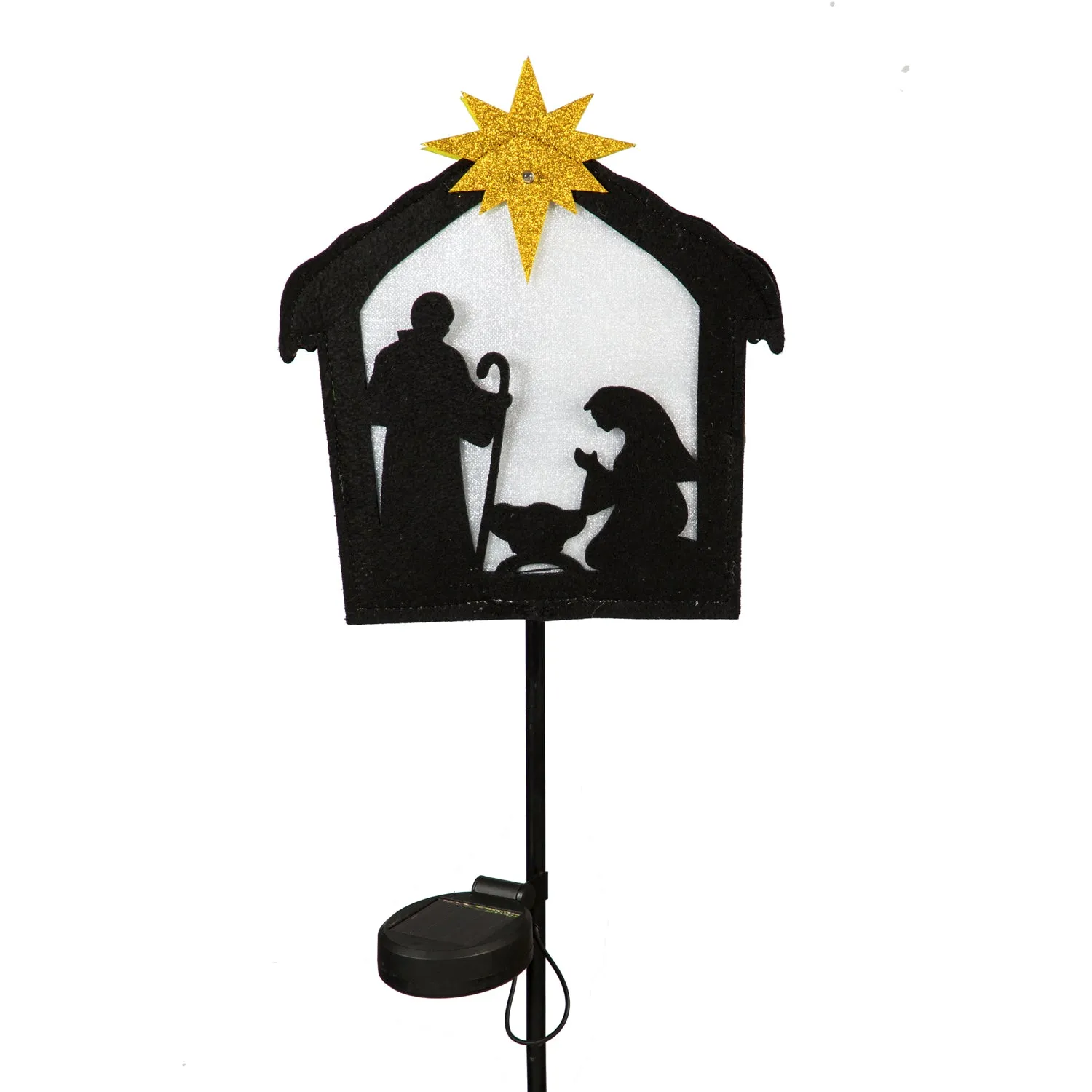 Christmas Silhouettes Solar Lit Fabric Stakes, 3 Asst,47fs035bl