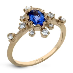 Color Ring in 18k Gold with Diamonds
