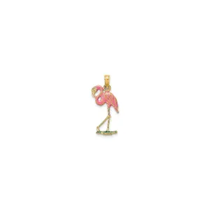 Colorful Flamingo 3D Pendant (14K)