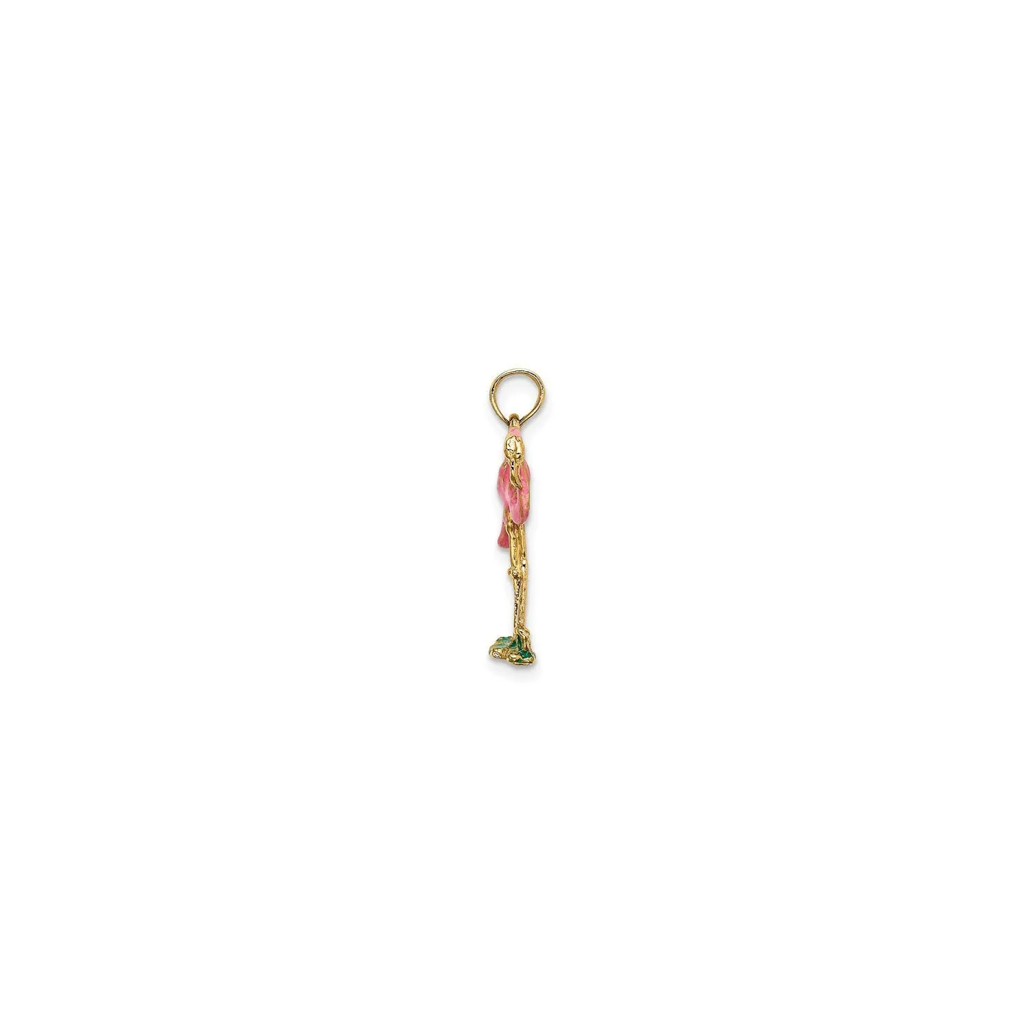 Colorful Flamingo 3D Pendant (14K)
