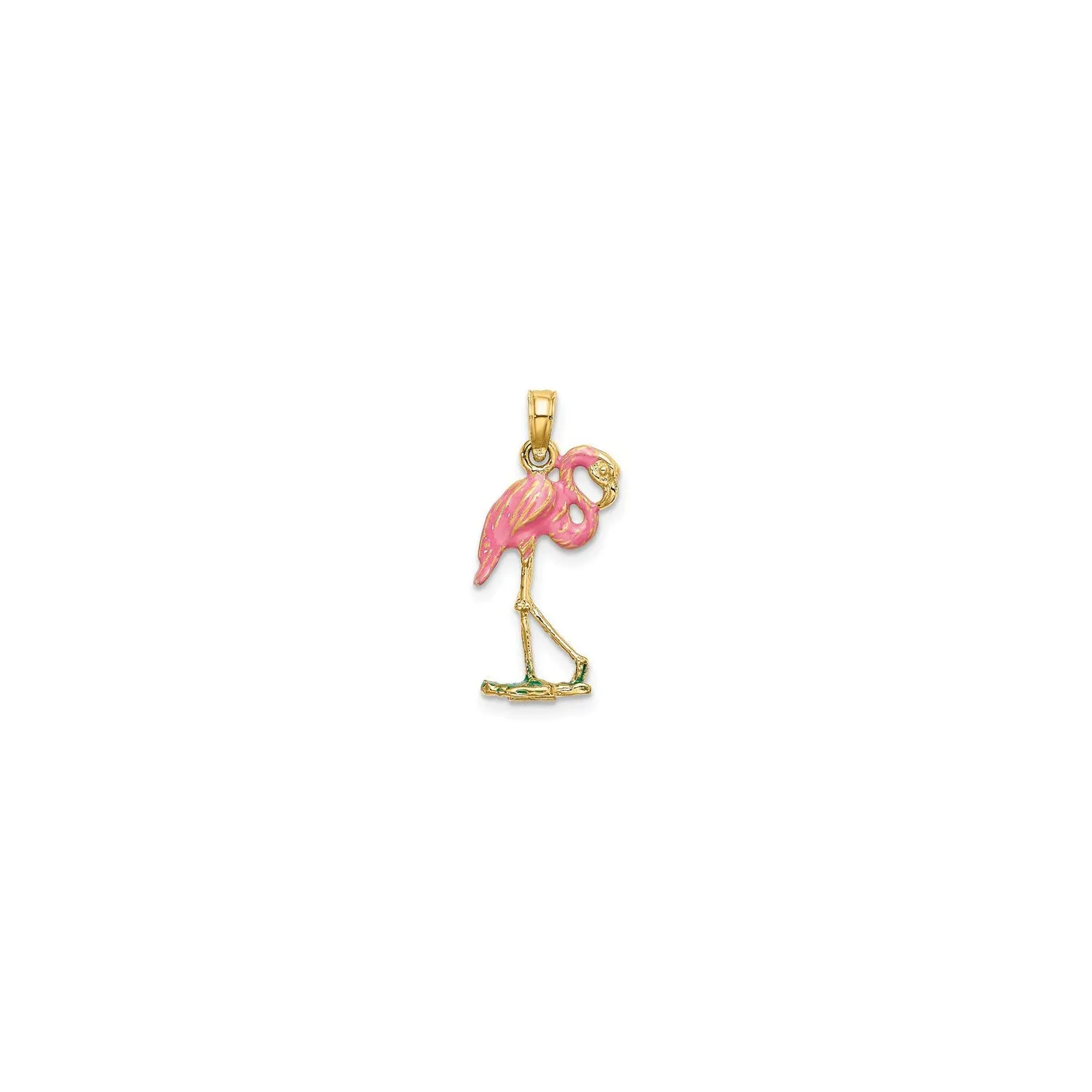 Colorful Flamingo 3D Pendant (14K)