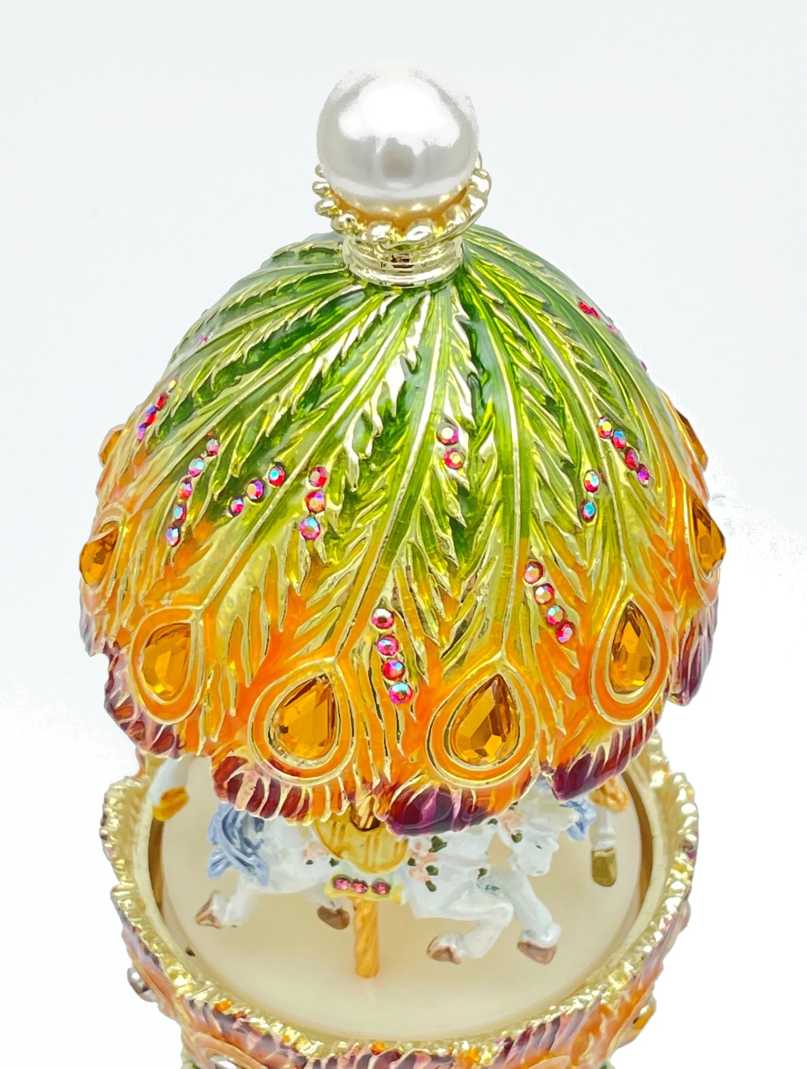 Colorful Musical Carousel with Royal Horses