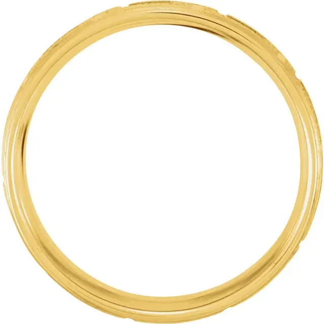 Comfort-Fit Greek Key Pattern Band - 7mm