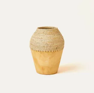 Copabu Wood   Raffia Vase