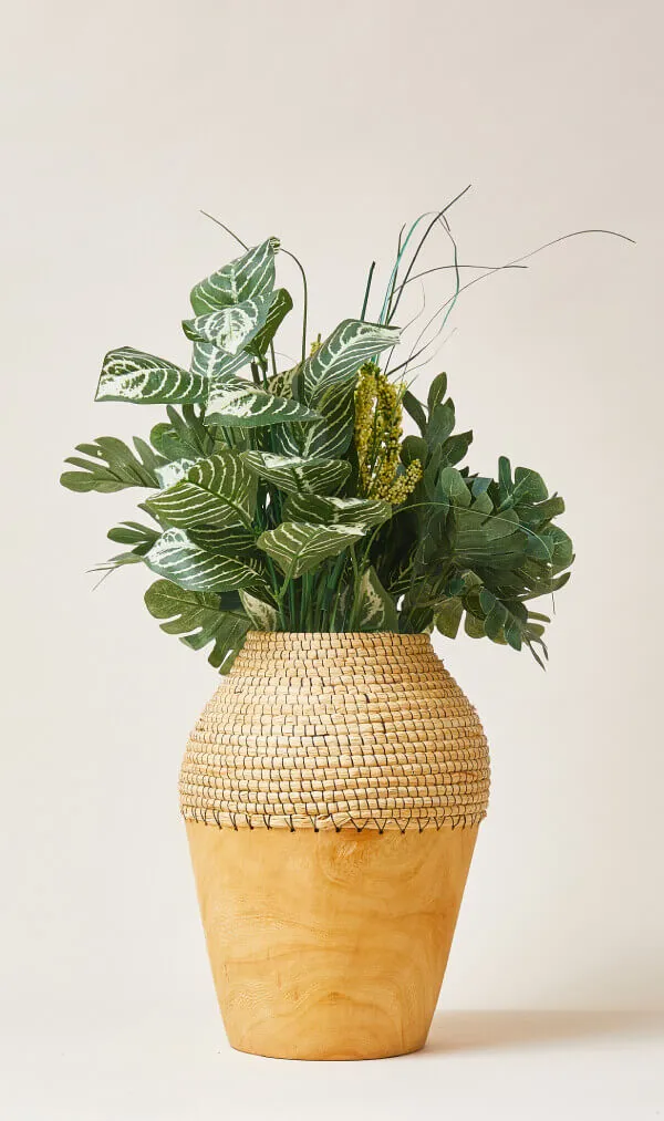 Copabu Wood   Raffia Vase