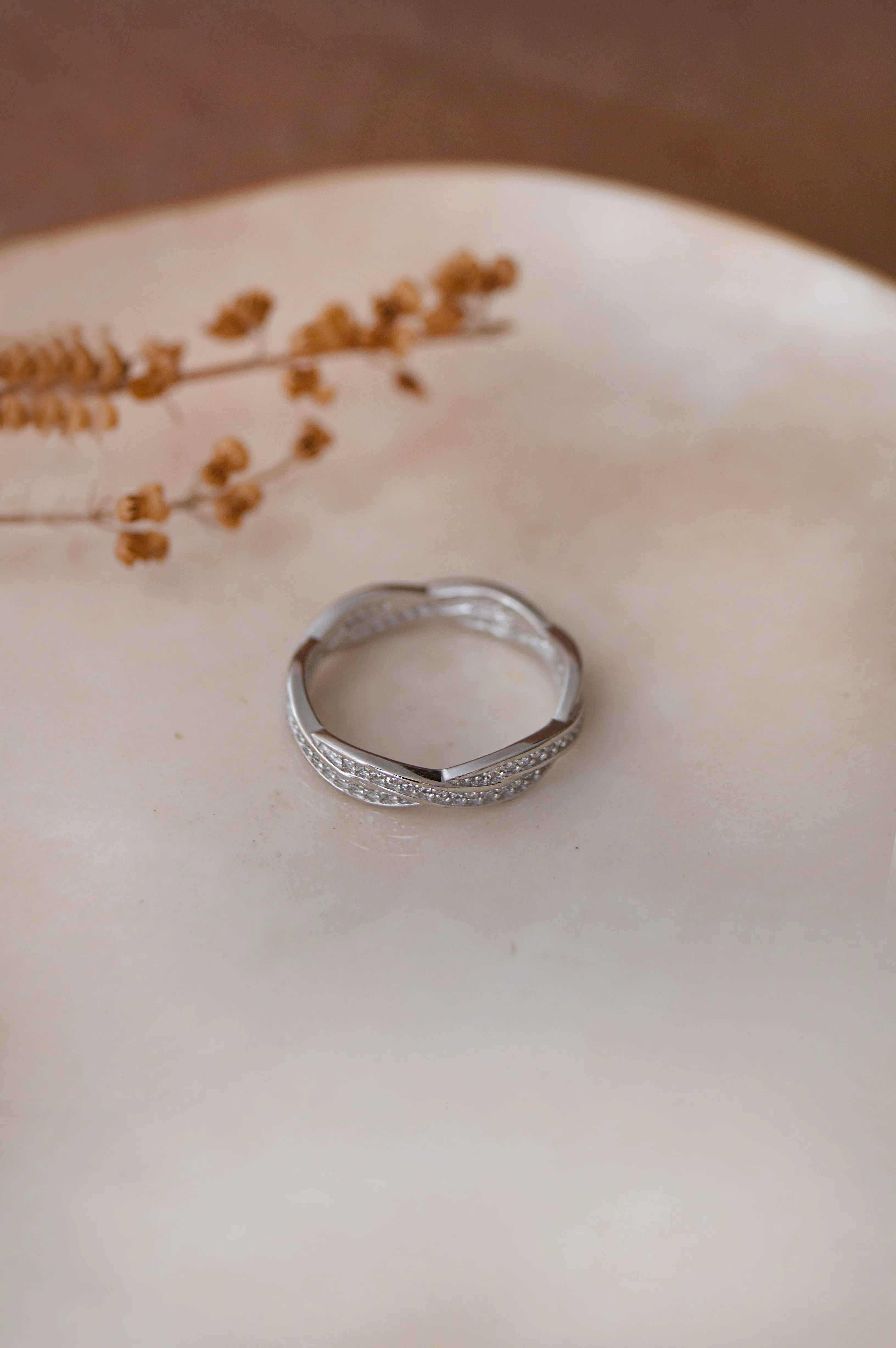 Curled Along Sterling Silver Ring