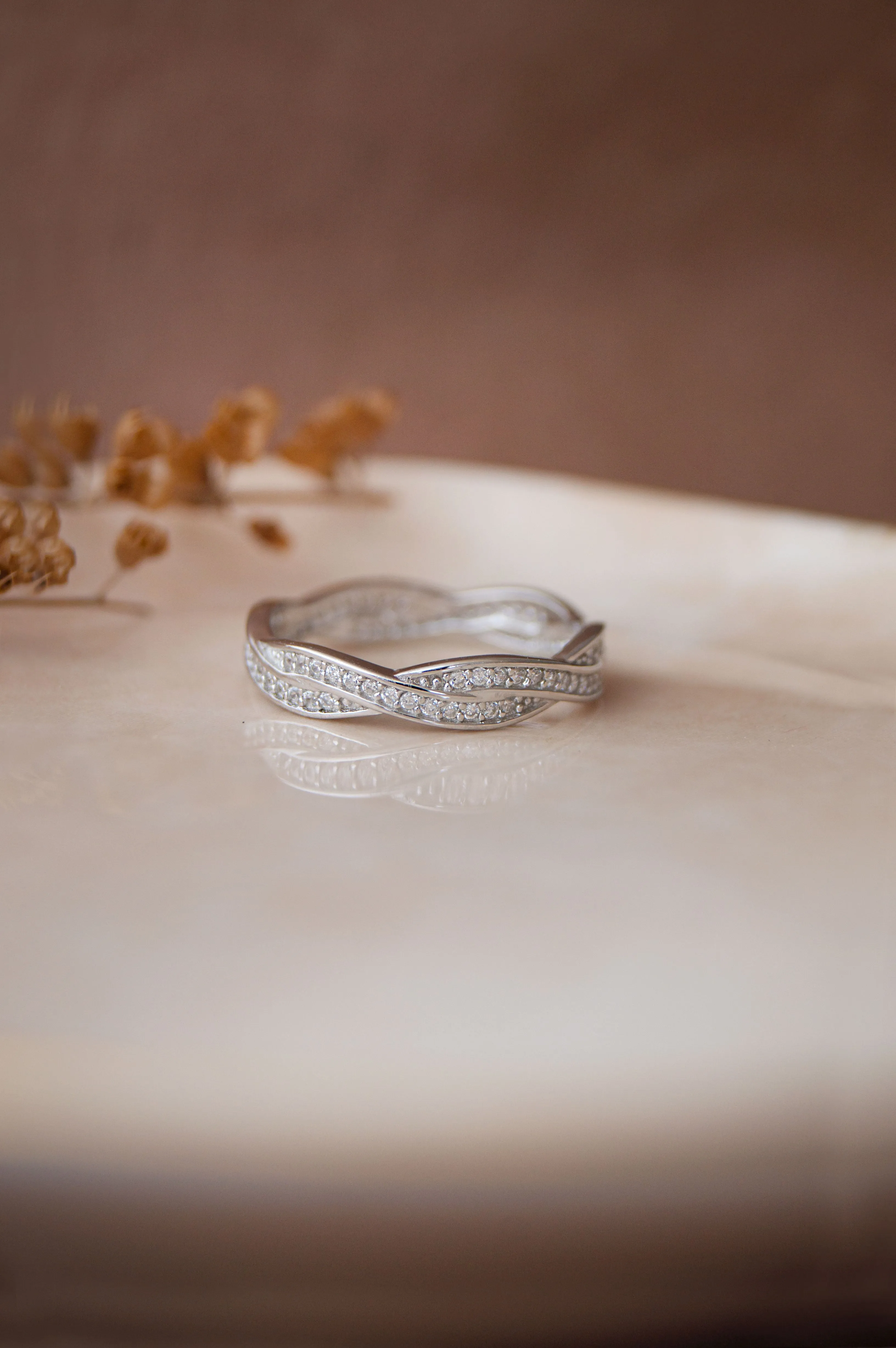 Curled Along Sterling Silver Ring
