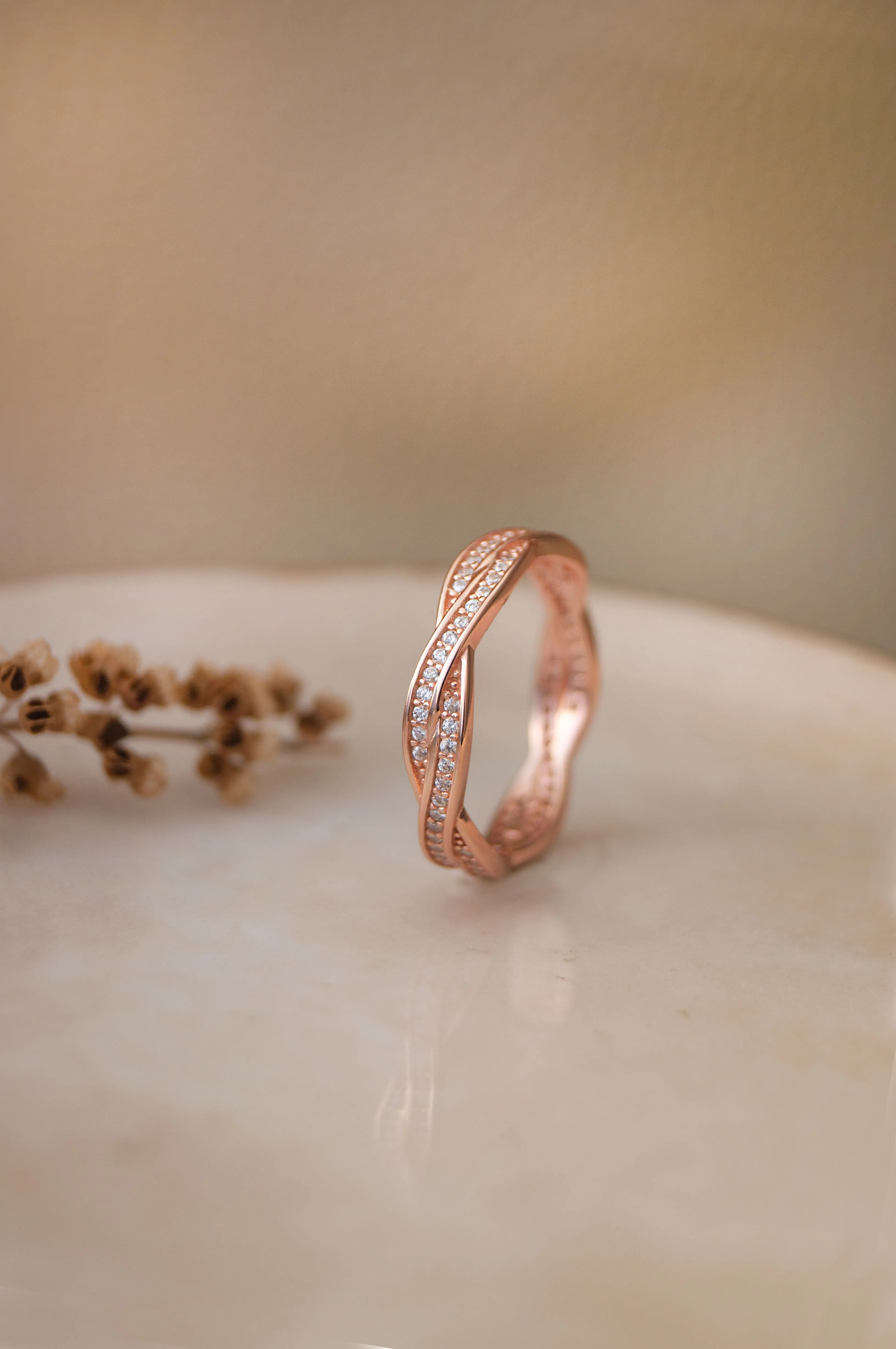 Curled Along Sterling Silver Ring