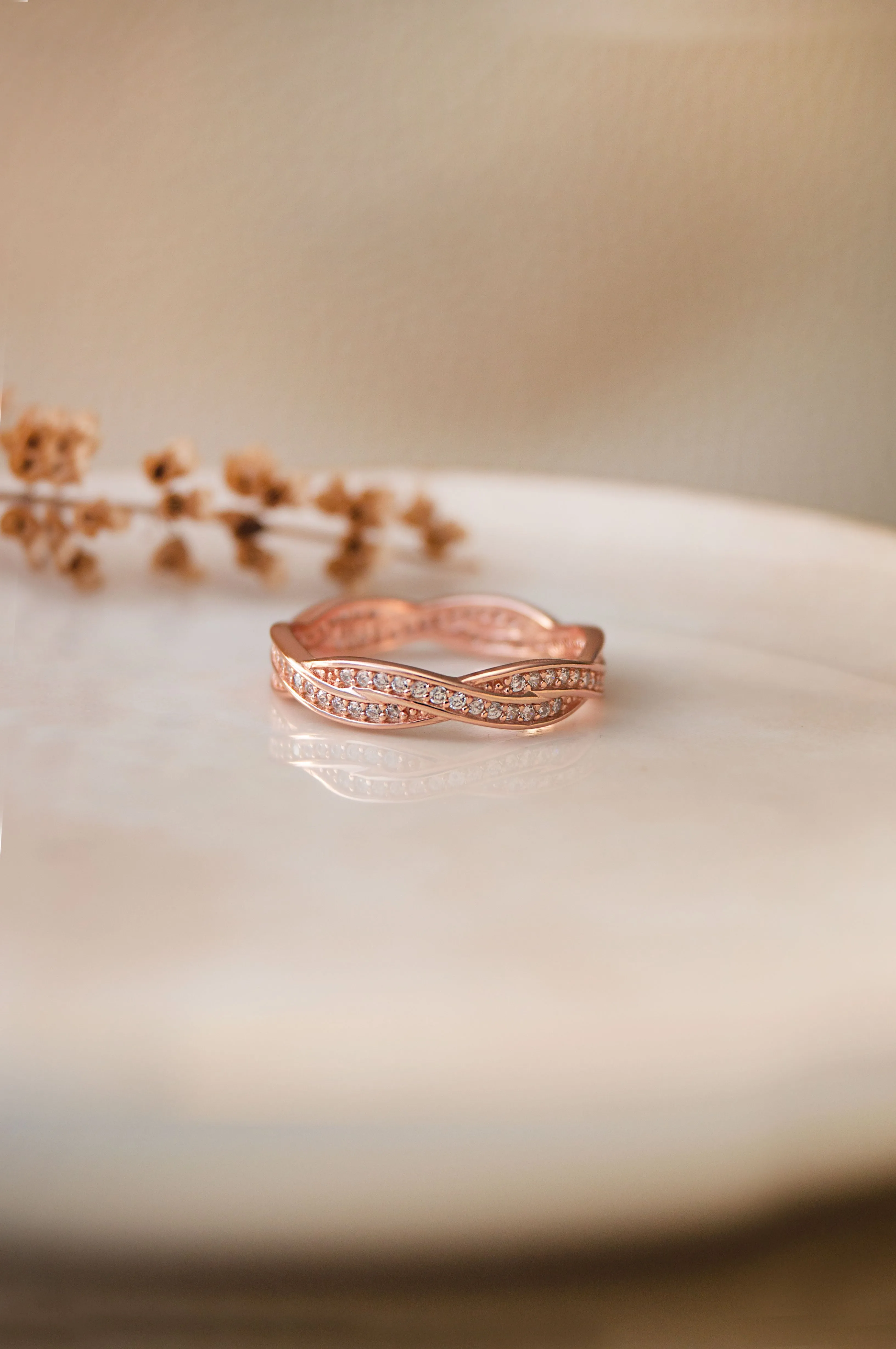 Curled Along Sterling Silver Ring