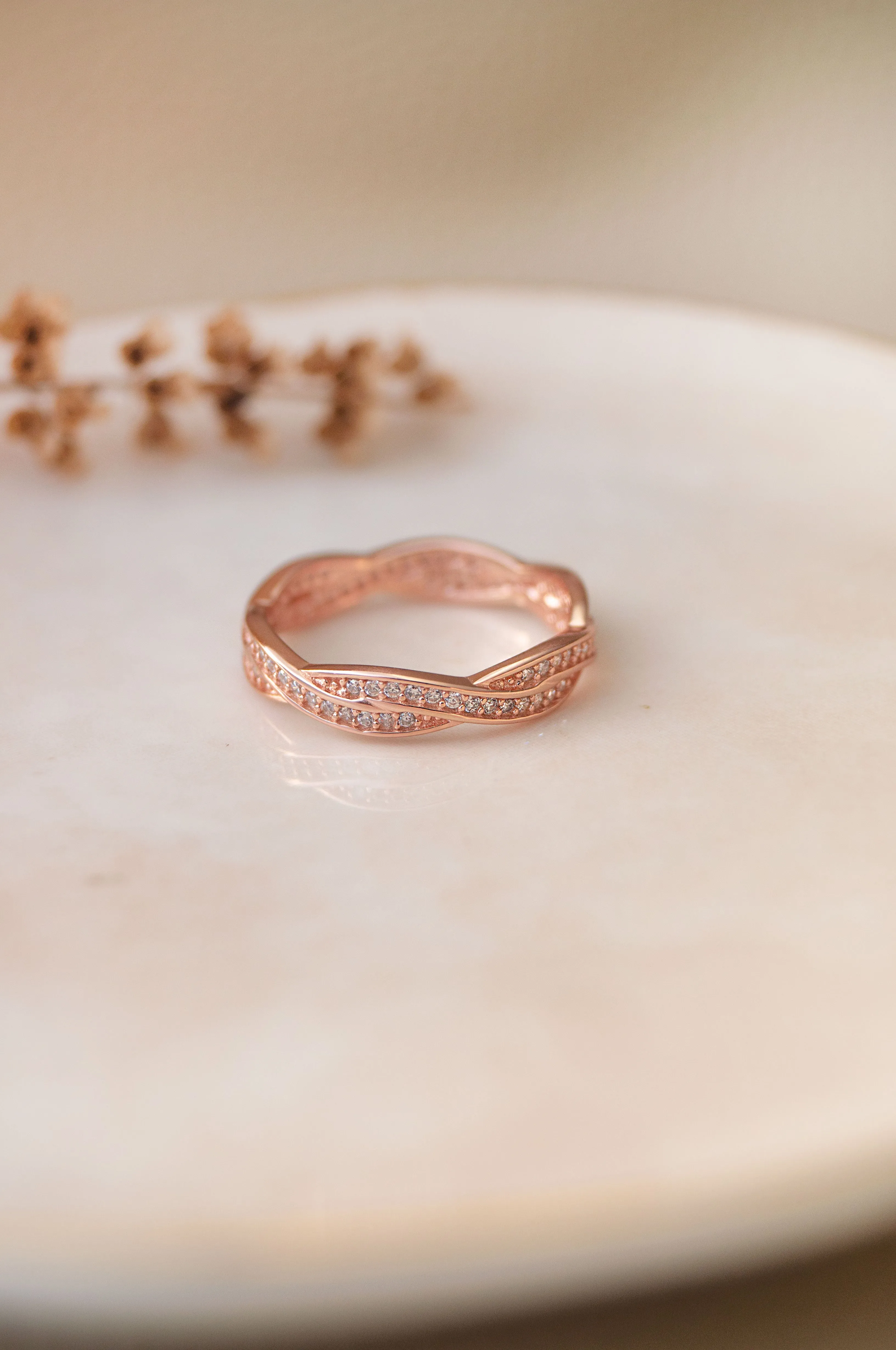 Curled Along Sterling Silver Ring