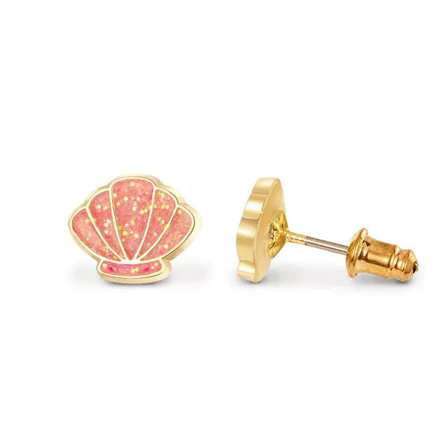 Cutie Enamel Studs Seashell